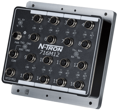 Red Lion Industrial Ethernet Switch, 716M12-HV